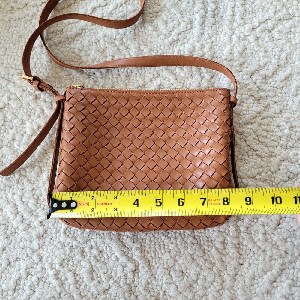 Madewell Hand Woven Leather Crossbody bag Brown Small Mini - Picture 6 of 7